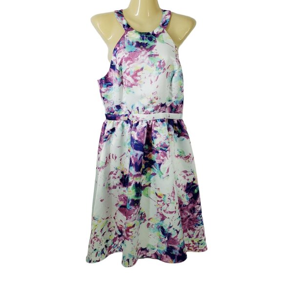 Parker Watercolor Floral Halter Open Back Dress Size 6‎ - Picture 9 of 9